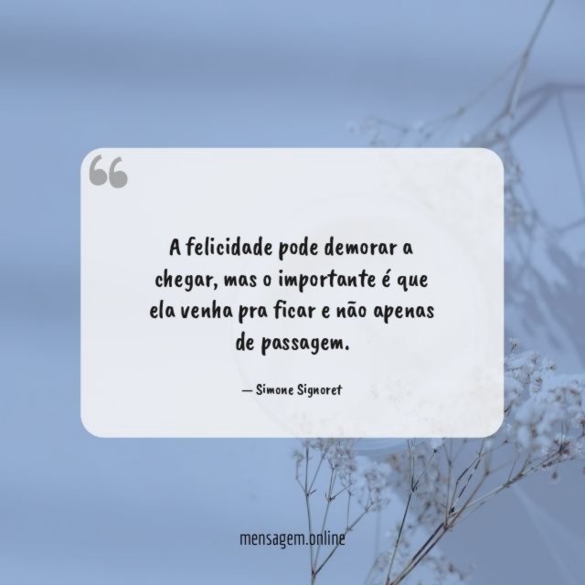 E não apenas de passagem