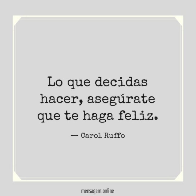 Lo que decidas
