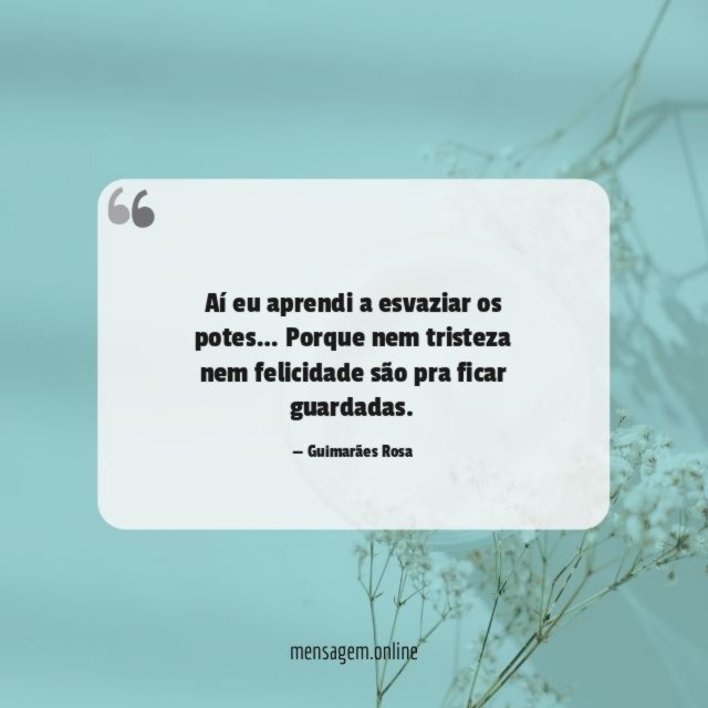 Aí eu aprendi a esvaziar
