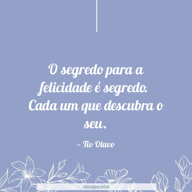 É segredo