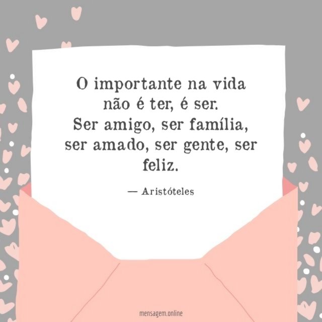 O importante na vida