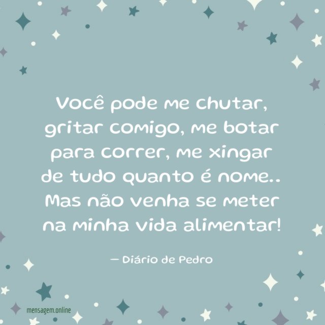 Se meter na minha vida alimentar