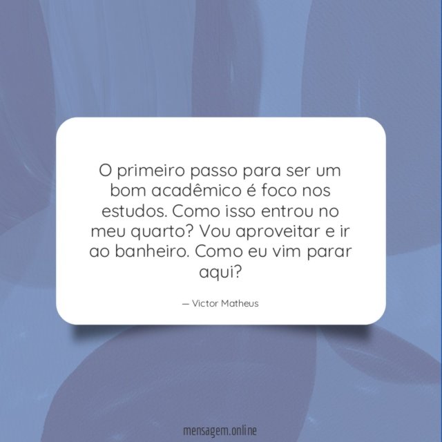 Para ser um bom acadêmico