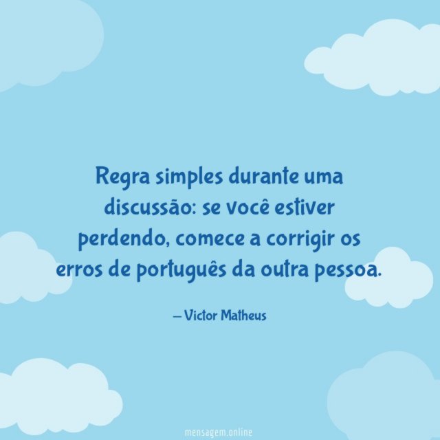 Regra simples durante uma discussão