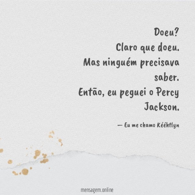 Eu peguei o Percy Jackson