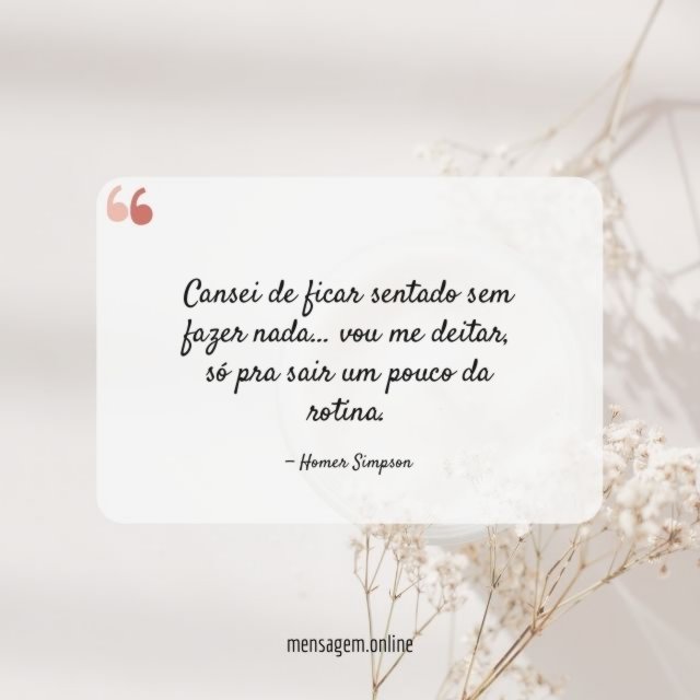 Cansei de ficar sentado