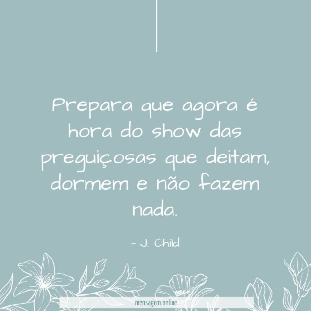 Prepara que agora é