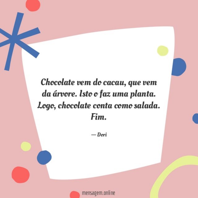 Chocolate vem do cacau