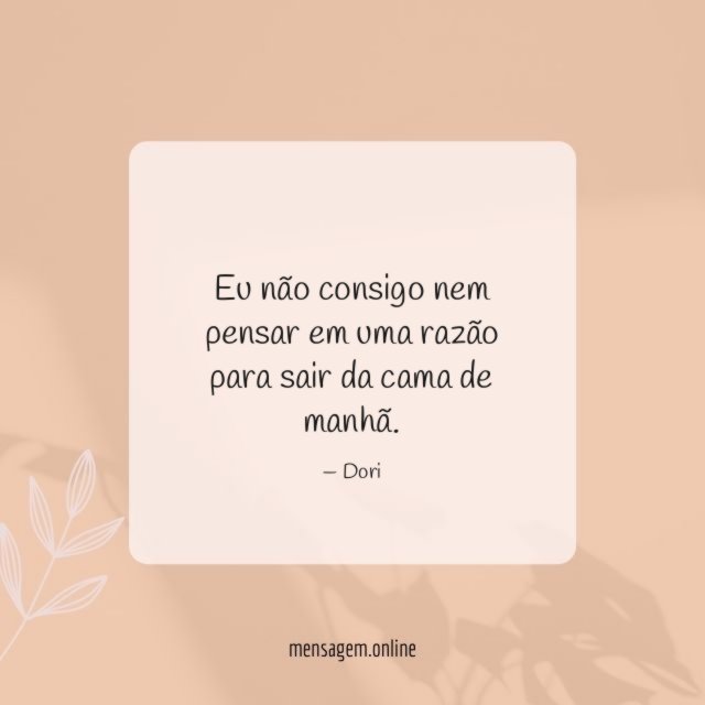 Eu não consigo nem pensar