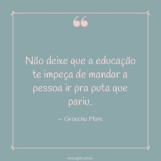 Não deixe que a educação