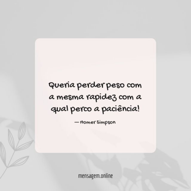 Queria perder peso