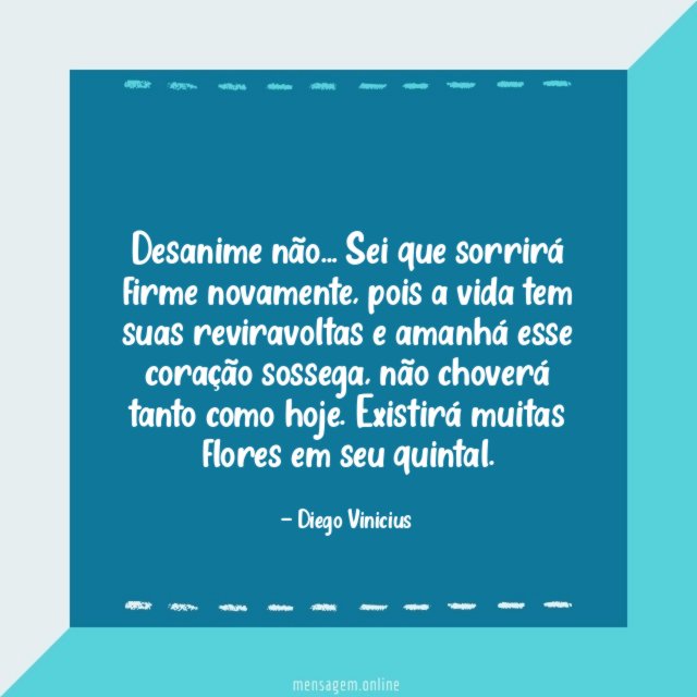 Sei que sorrirá firme novamente