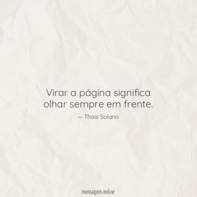Virar a página significa