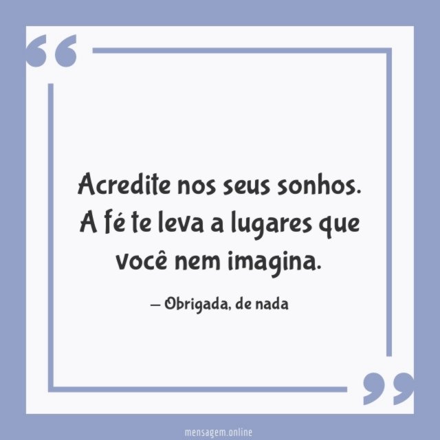 A fé te leva a lugares