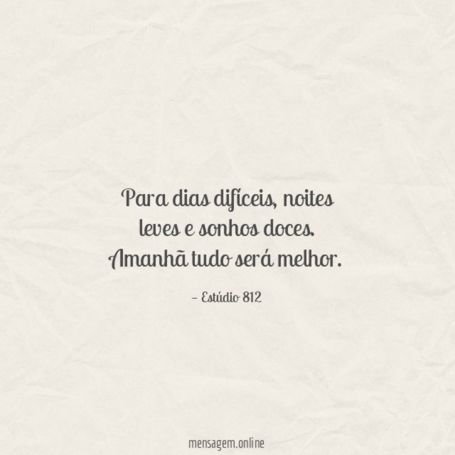 Amanhã tudo será melhor