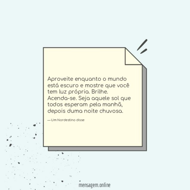 Aproveite enquanto o mundo está escuro