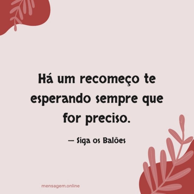 Há um recomeço te esperando