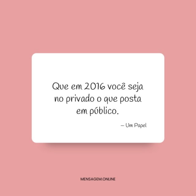 Que em 2016 você seja