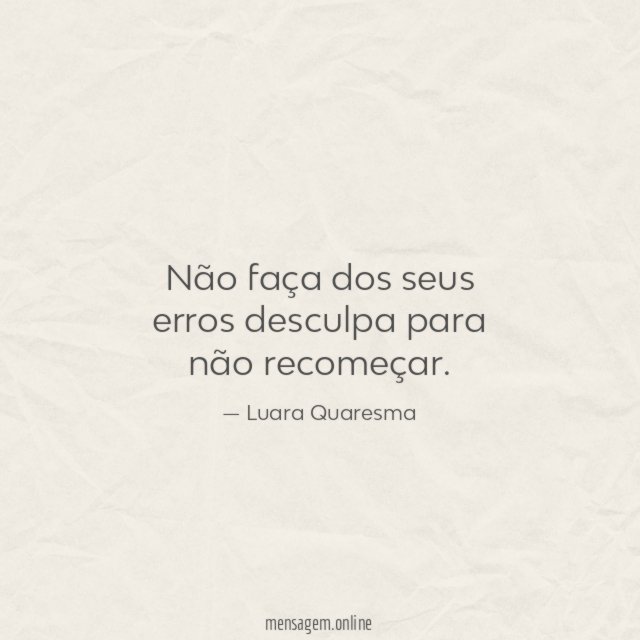 Não faça dos seus erros