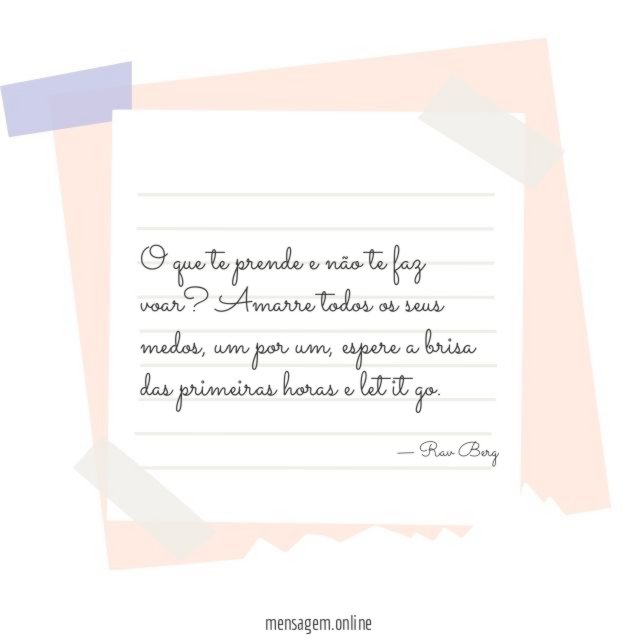 O que te prende e não te faz voar?