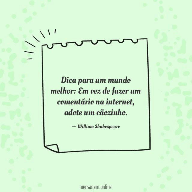 Dica para um mundo melhor