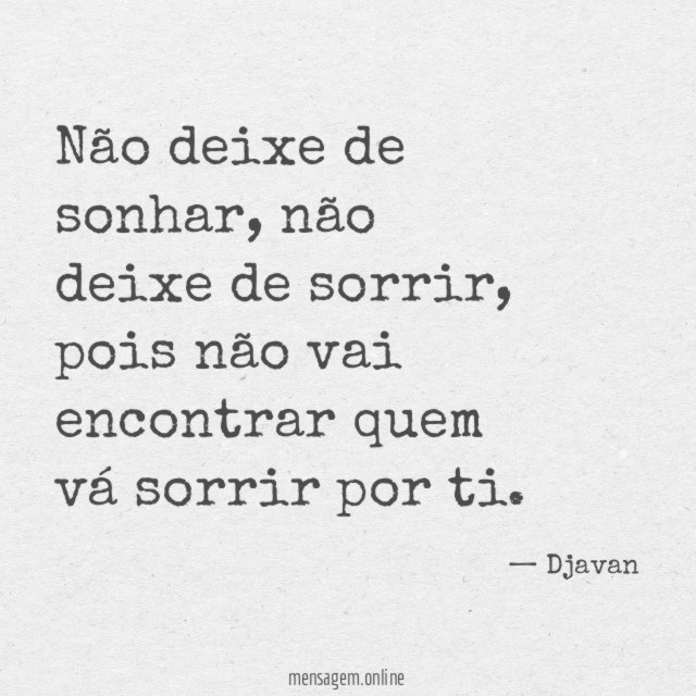 Não deixe de sonhar