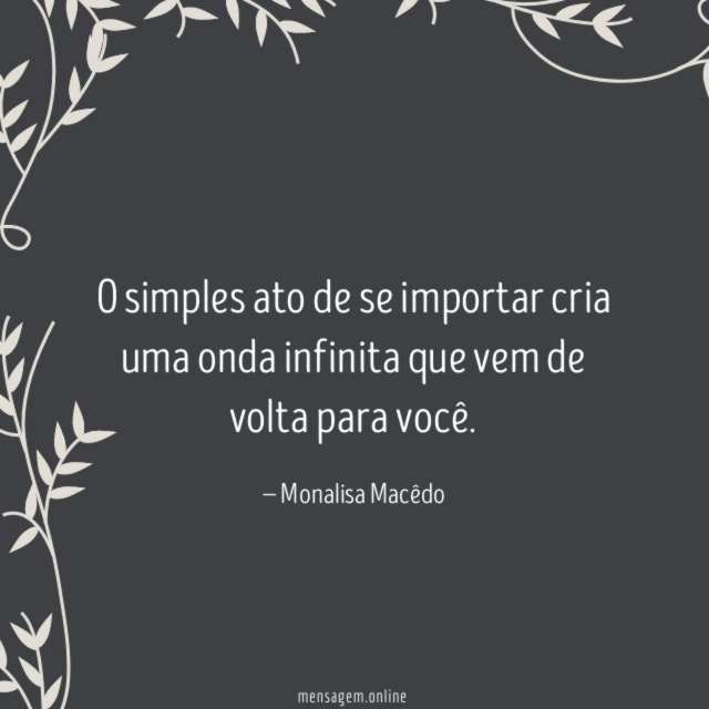 O simples ato de se importar