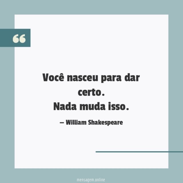 Você nasceu para dar certo