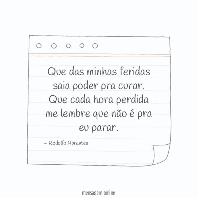 Que das minhas feridas