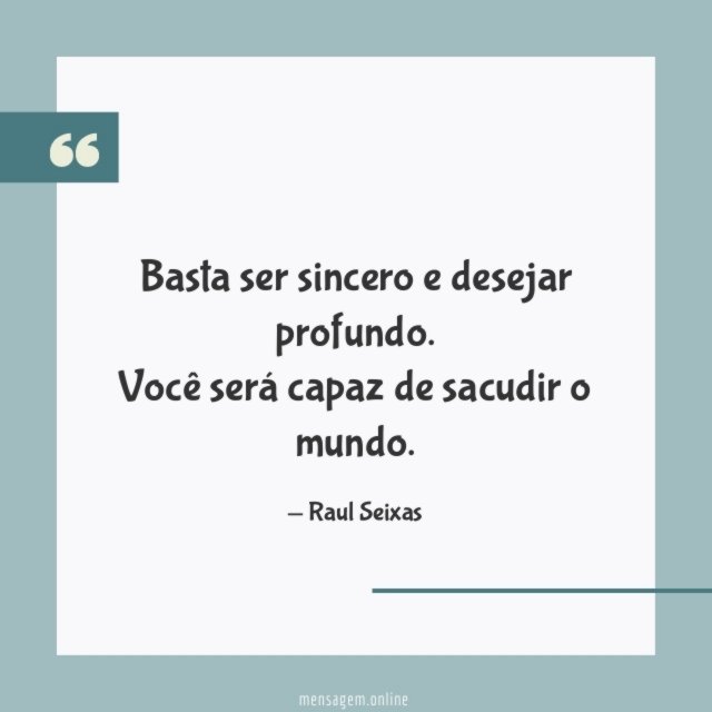 Basta ser sincero
