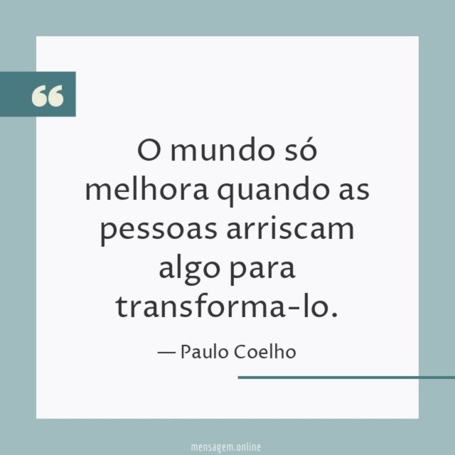 O mundo só melhora quando