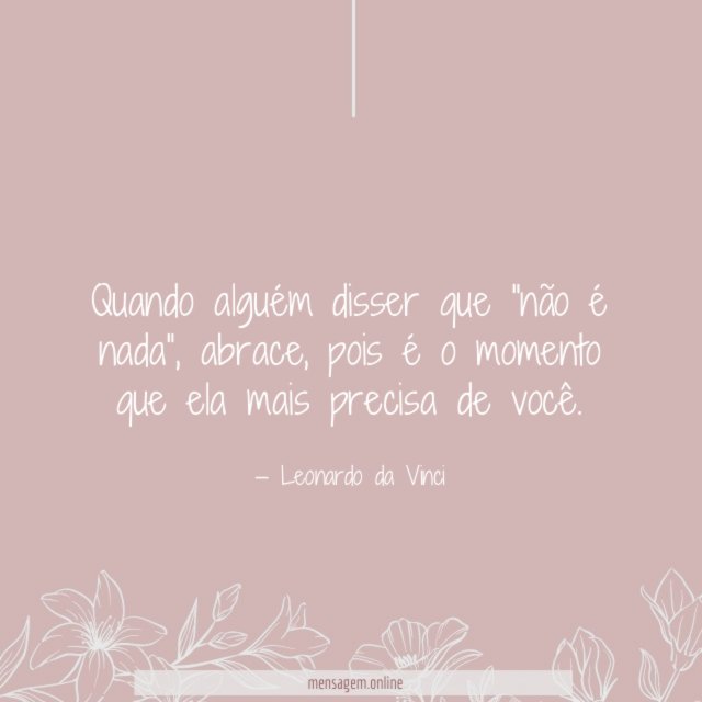 Quando alguém disser