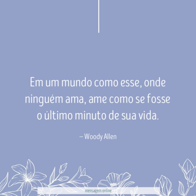 Em um mundo como esse