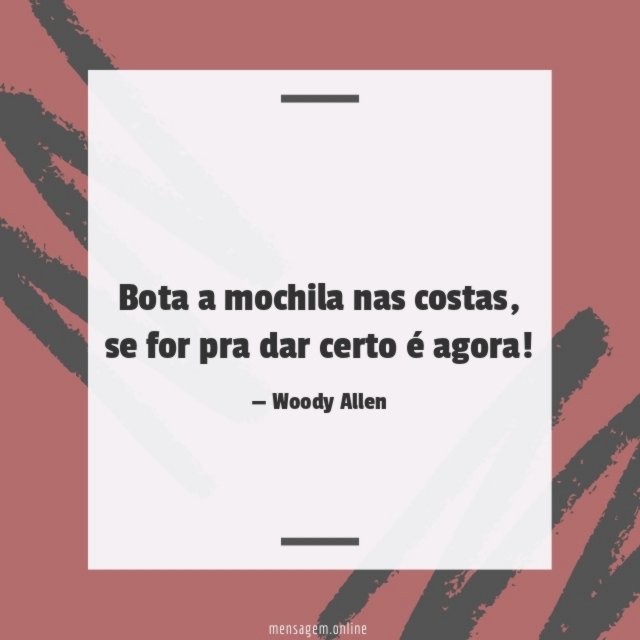 Bota a mochila nas costas