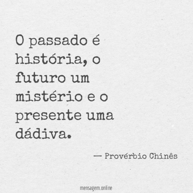 O passado é história