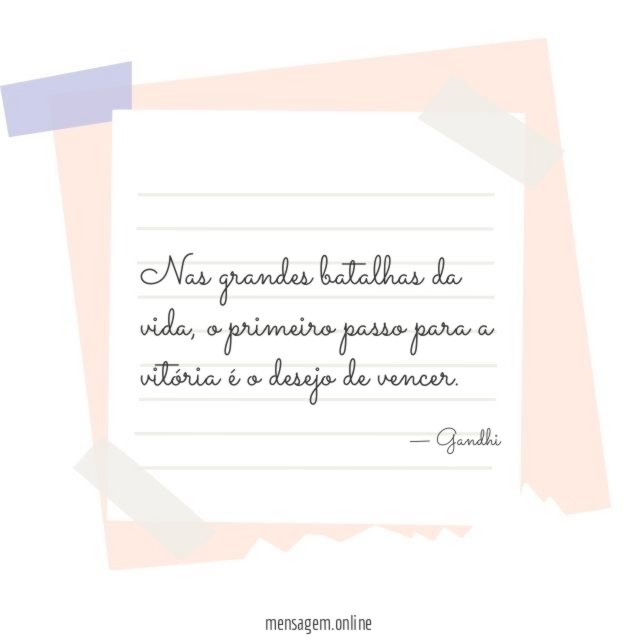 Nas grandes batalhas