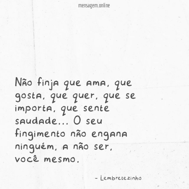 Não finja que ama