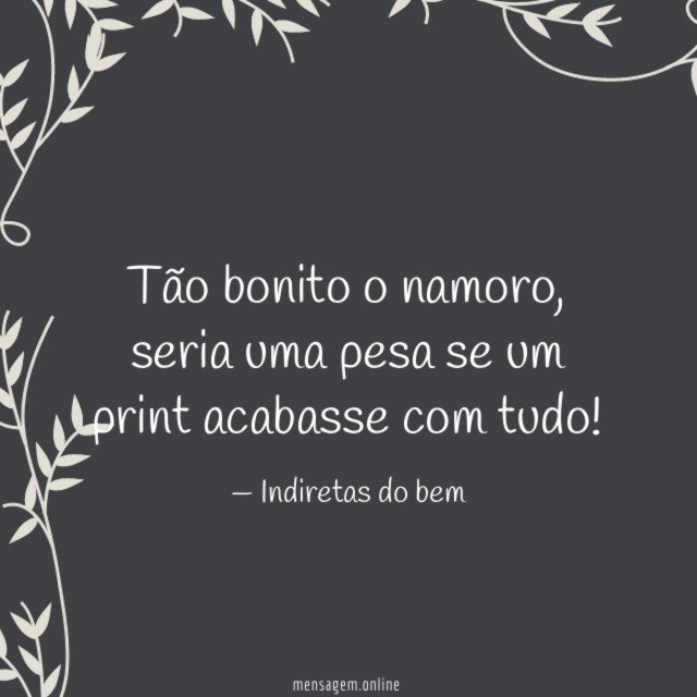 Tão bonito o namoro