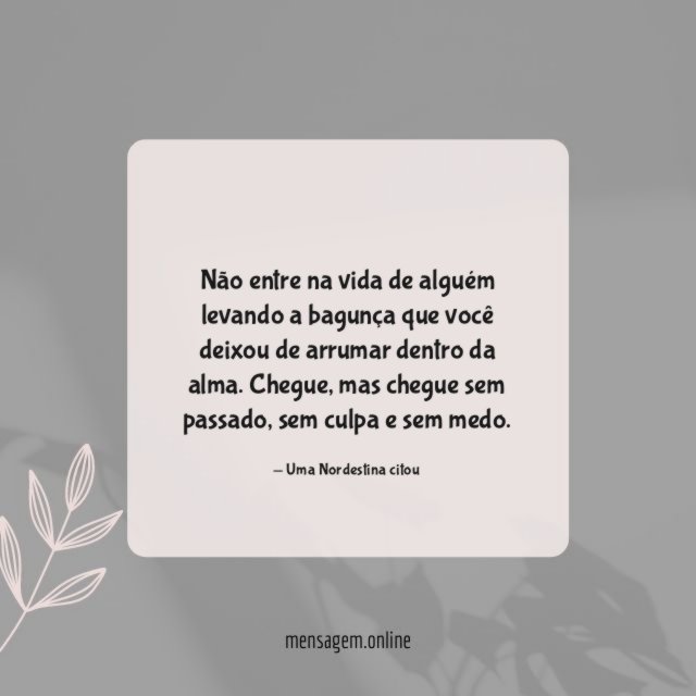 Não entre na vida de alguém