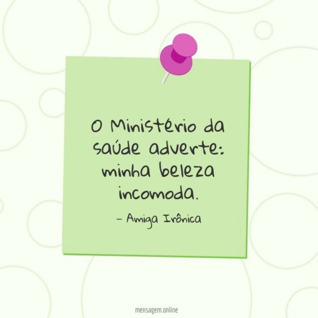 O Ministério da saúde adverte