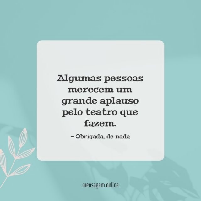 Um grande aplauso