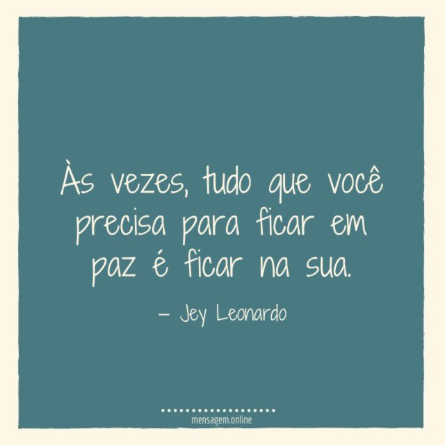 Para ficar em paz