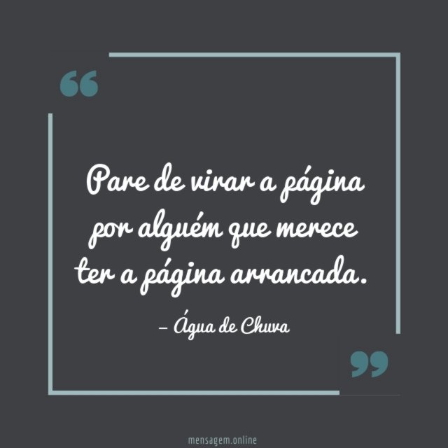 Pare de virar a página por alguém