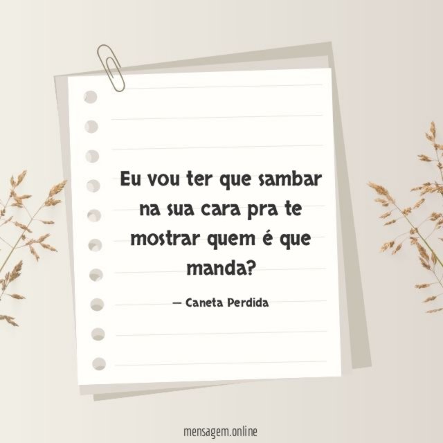 Eu vou ter que sambar
