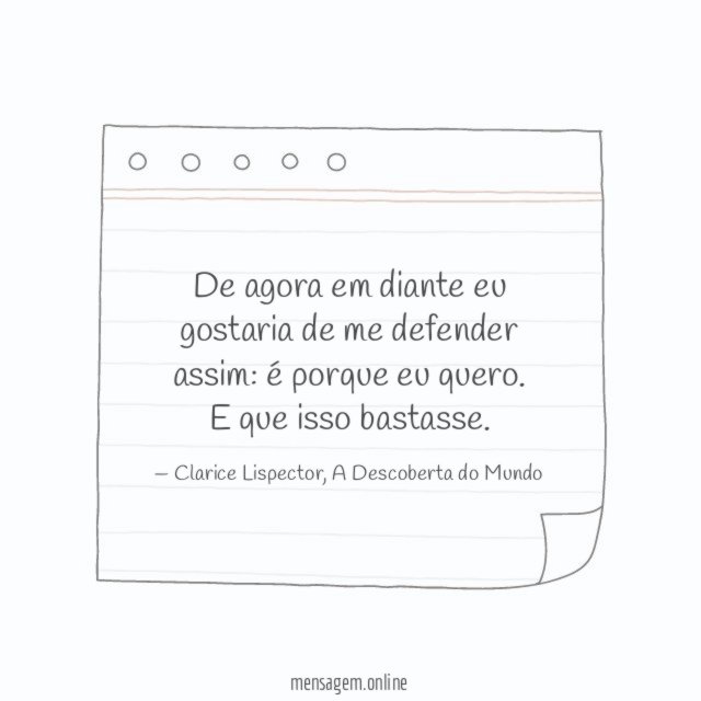 De agora em diante eu gostaria