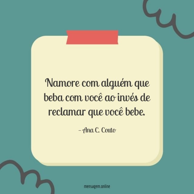 Namore com alguém que beba