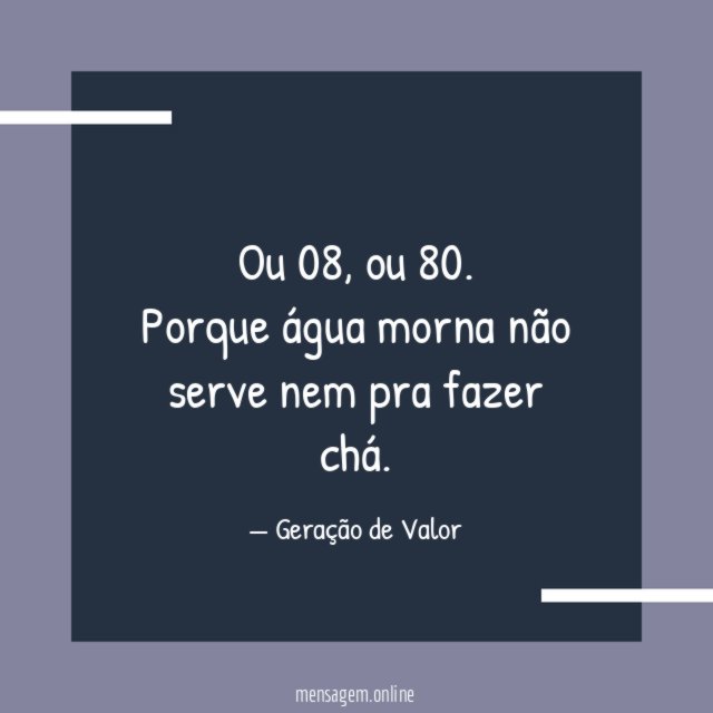 Não serve nem pra fazer chá