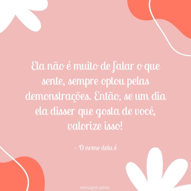Ela não é muito de falar