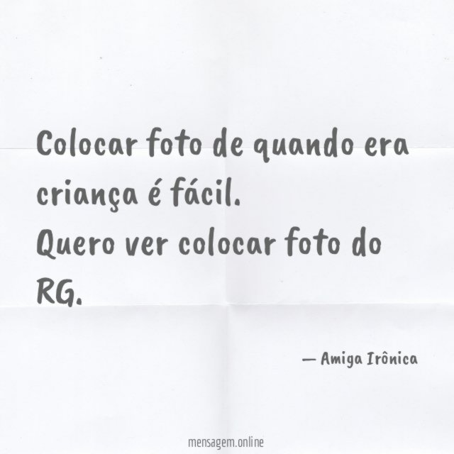 Quero ver colocar foto do RG