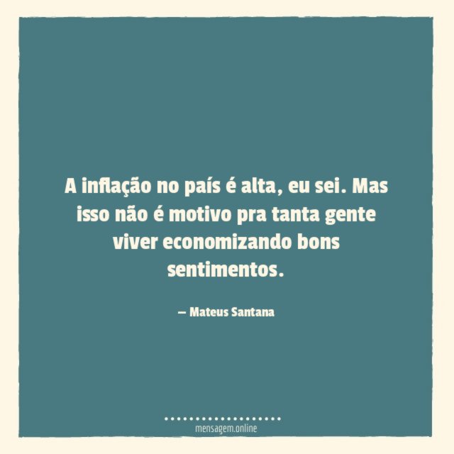 A inflação no país é alta